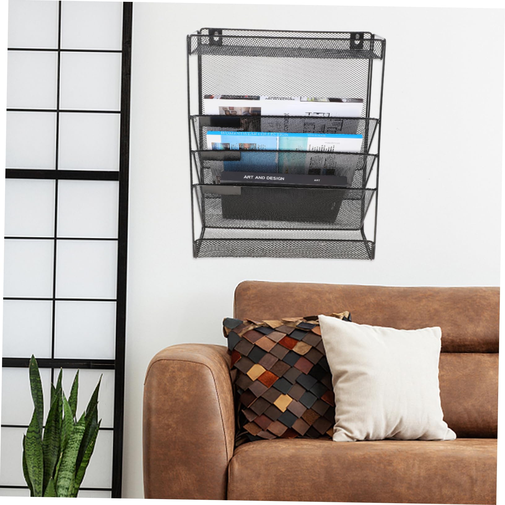 NUOBESTY Organizador De Archivos De Metal Con Diseño De Soporte Vertical Para y Revistas Estante Colgante Para Con Ganchos Para Almacenamiento De Papeleo y Material De