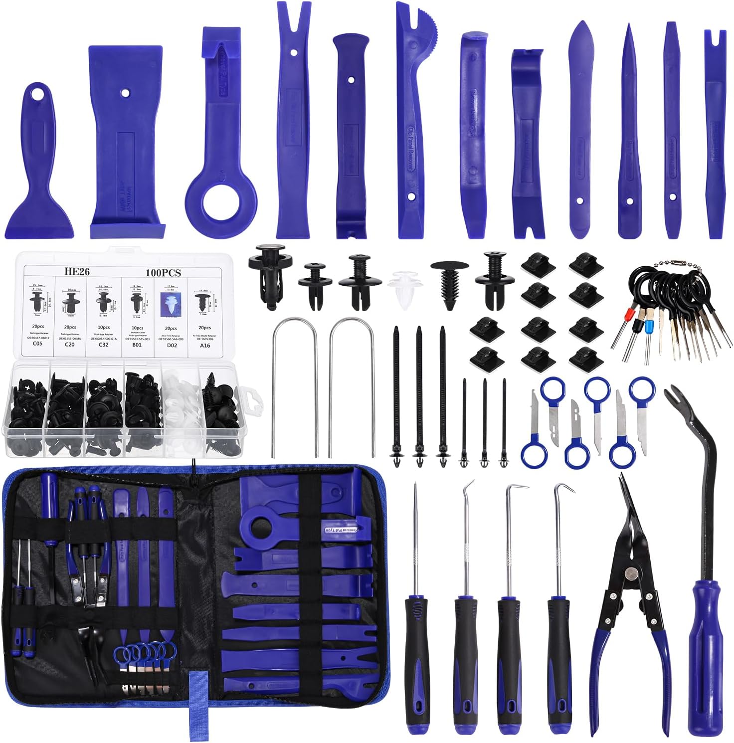 Amazonfr Birshe 158 Pièces Outils De Démontage De Garnitures Trousse 