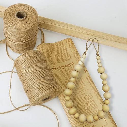 Miniatura 2 de ZILucky Juego de 2 alzapaños de cortina de madera natural, tratamiento de ventana, guirnalda de granja, accesorios de decoración bohemia