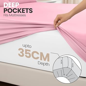 Utopia Bedding Fitted Sheet Single (2 Pack), Pink