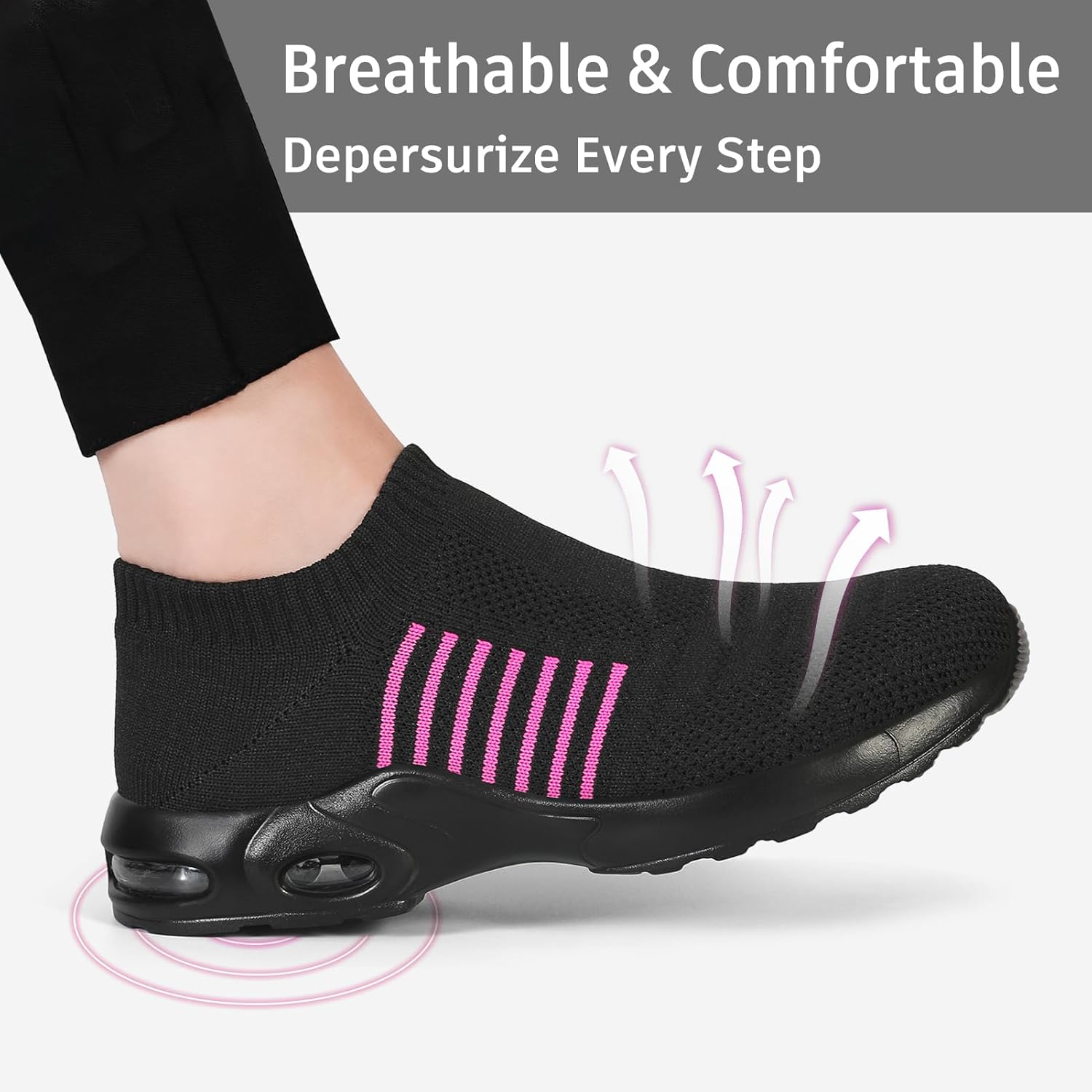 Steel Toe Shoes for Women with Arch Support, Lightweight Comfortable Work Safety Shoes Slip Resistant Indestructible Sneakers - Image 4