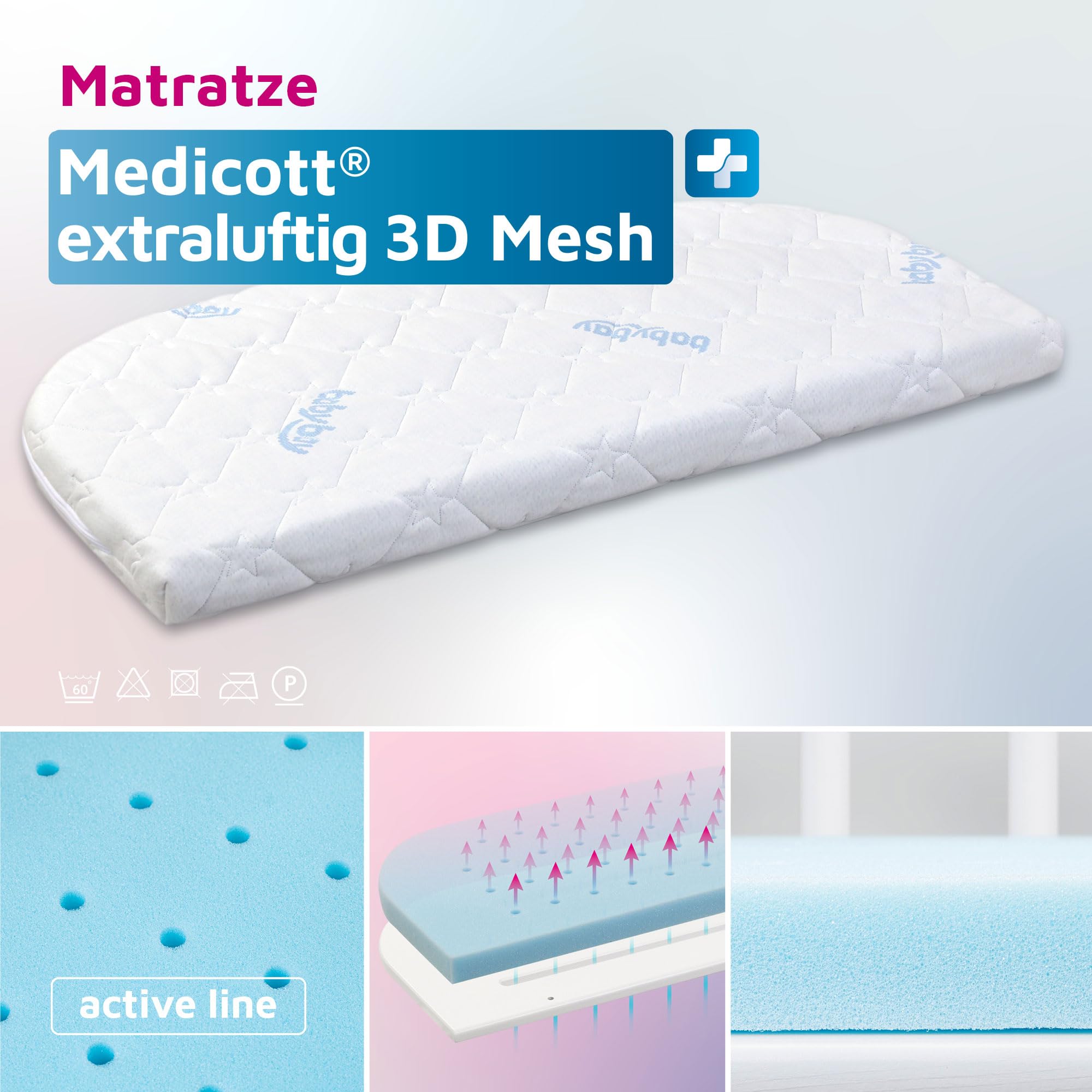 babybay MediTex - Colchón Extra de Malla 3D para Modelos Maxi, Boxspring y Comfort Plus