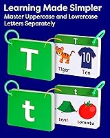 Vista 6 de THE BAMBINO TREE - Tarjetas flash del alfabeto ABC - Tarjetas ABC gruesas para niños de 3 a 6 años - Juego de aprendizaje de reconocimiento
