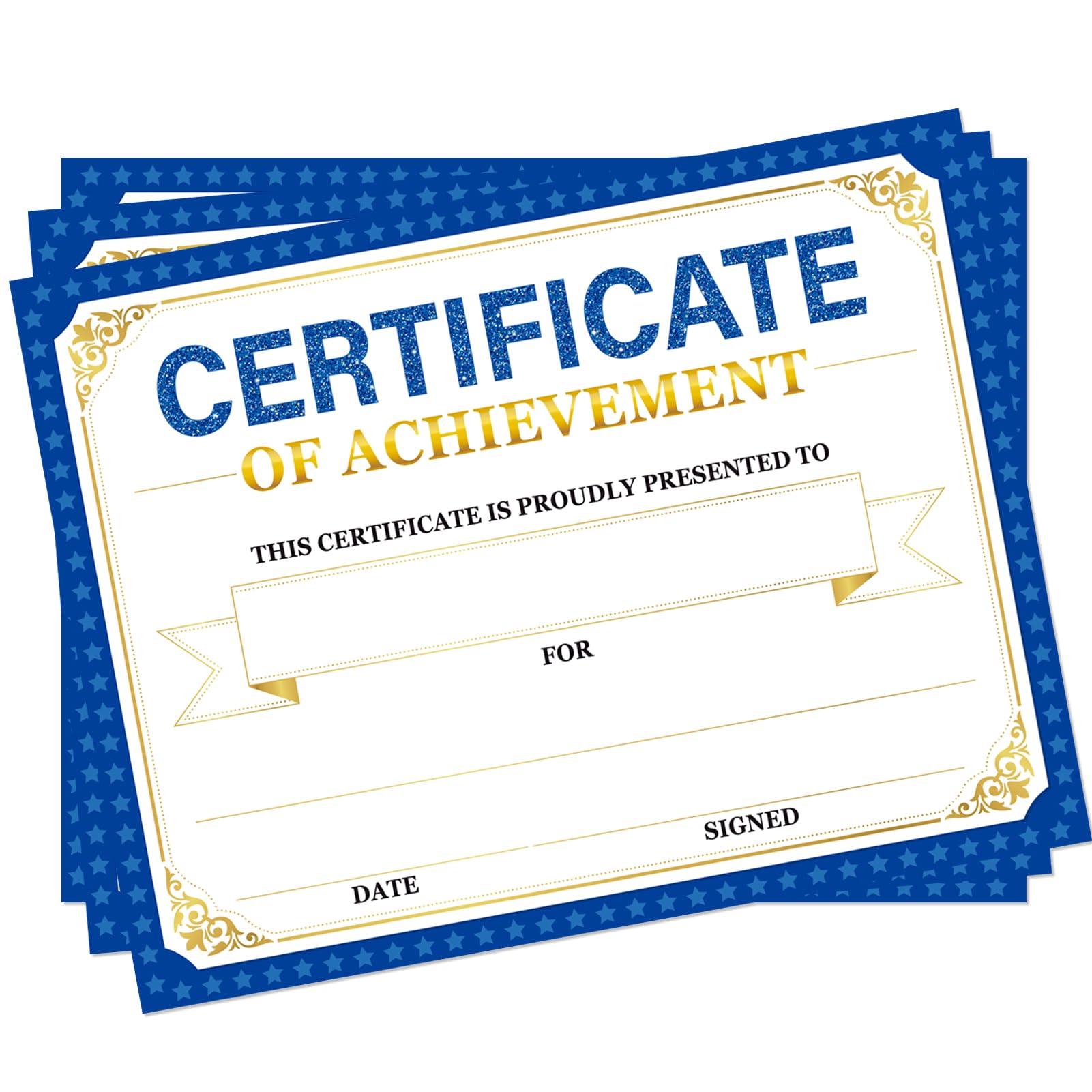 30 Pieces Certificate of Achievement Student Awards Certificates Paper Month Certificates 8.5 x 11 Inch (Blue)