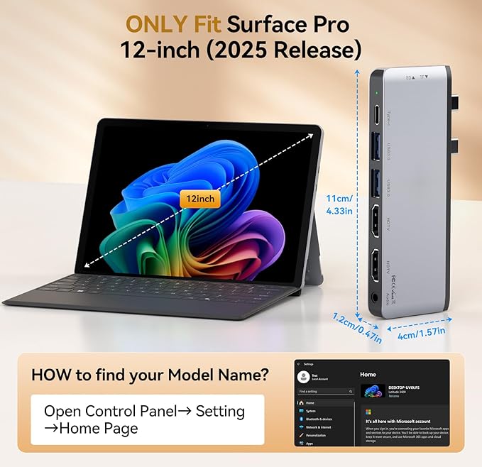 Hub USB 8-en-1 Rytaki Pro para Surface Pro 12 con Thunderbolt 4 miniatura 9
