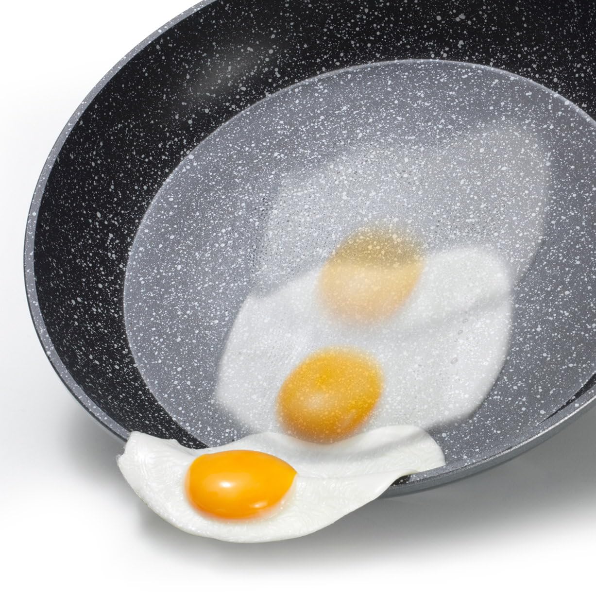STONELINE FUTURE Schmorpfanne 28 cm, 3,4 L, Pfanne Hoher Rand mit Sieb Deckel, Universalpfanne beschichtet mit echten Steinpartikeln, Aluguss Pfanne Induktion für alle Herdarten geeignet
