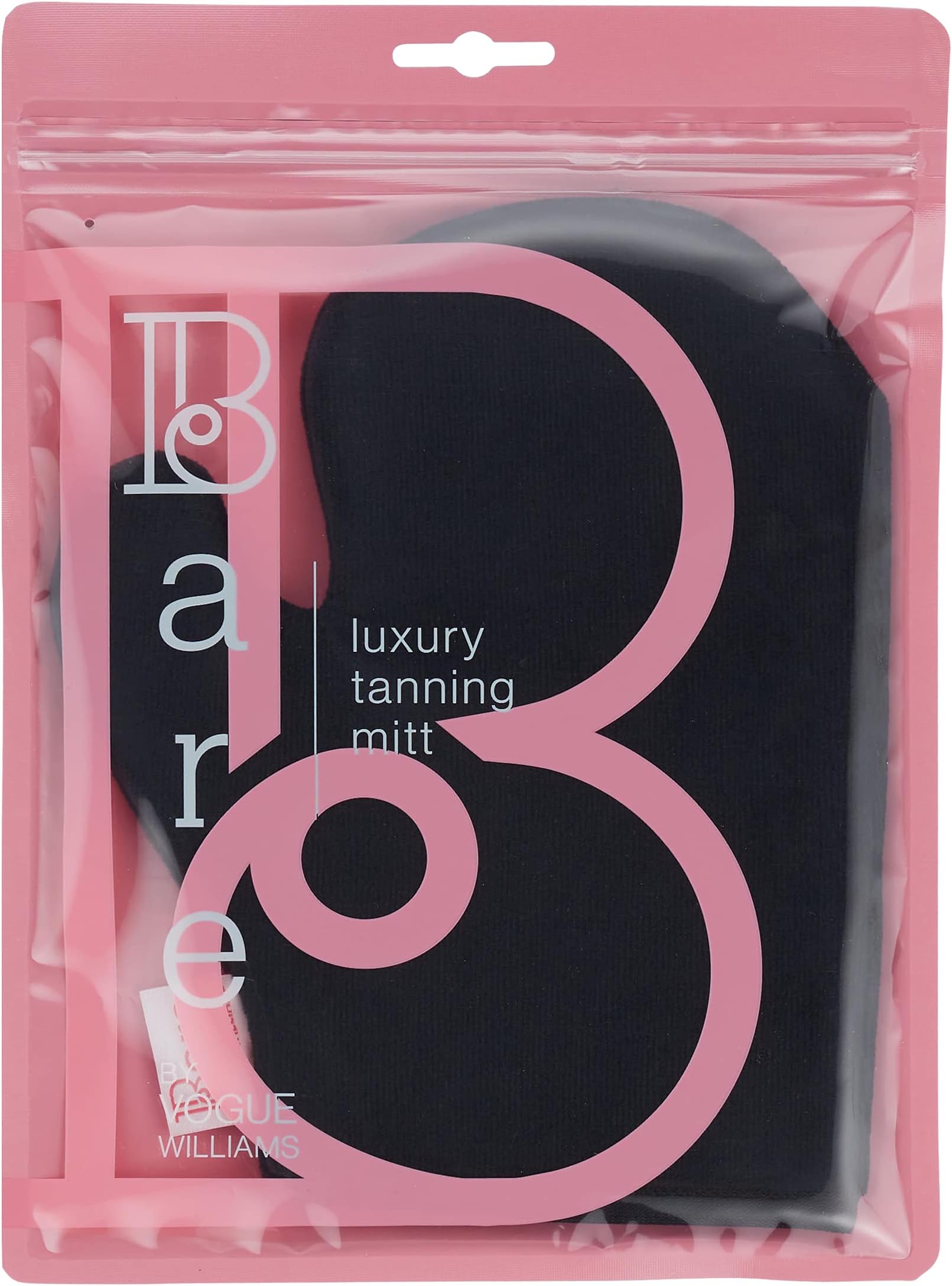 Bare by Vogue Self Tanning Mitt - Double-Sided Fake Tan Mitt with Thumb Feature for Streak-Free, Smooth Application - Washable & Reusable Protective Glove (One Size, Black)