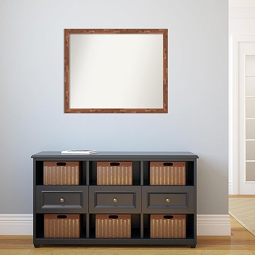 Miniatura 5 de Amanti Art Espejo personalizado, espejo de baño de nuez con luz Fresco, espejo de pared o espejo de tocador de baño sobre el fregadero (26.5 x 32.5