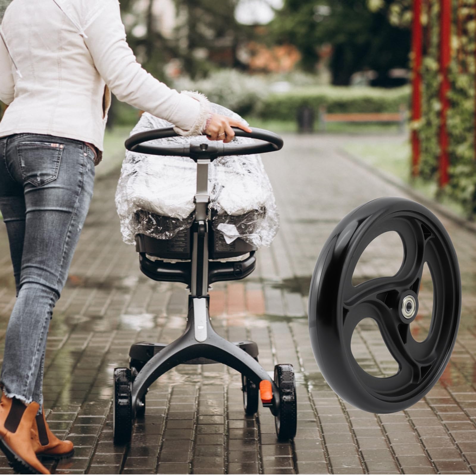 Semetall 2 ruedas de repuesto para silla de ruedas para andadores, ruedas delanteras antideslizantes de 8 pulgadas, ruedas delanteras de goma de repuesto para silla de ruedas, ruedas, ruedas,