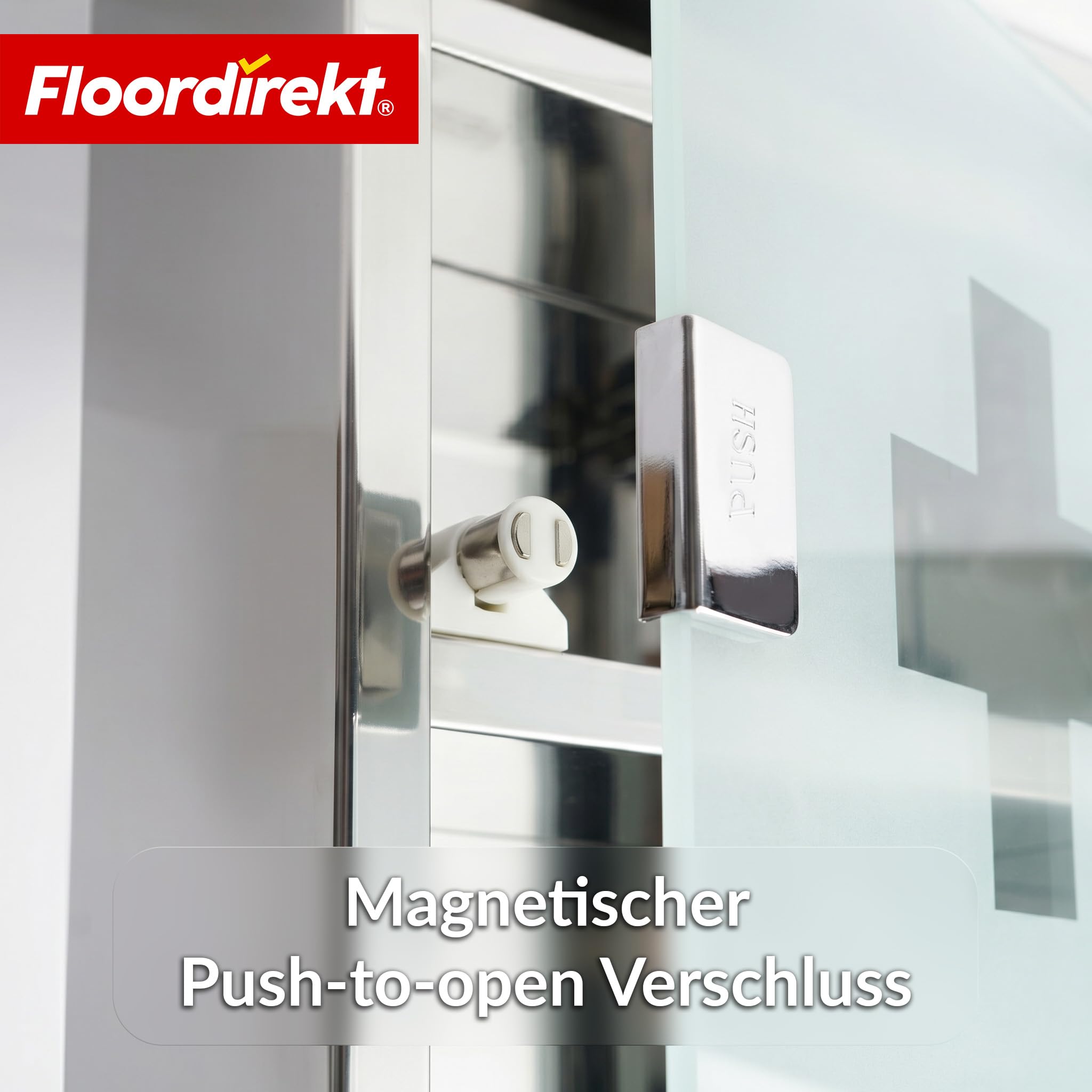 Floordirekt Armoire à pharmacie argentée 60 x 30 cm – 4 compartiments – Armoire à pharmacie verrouillable avec porte en verre dépoli, acier inoxydable ou métal blanc, armoire à médicaments pour salle