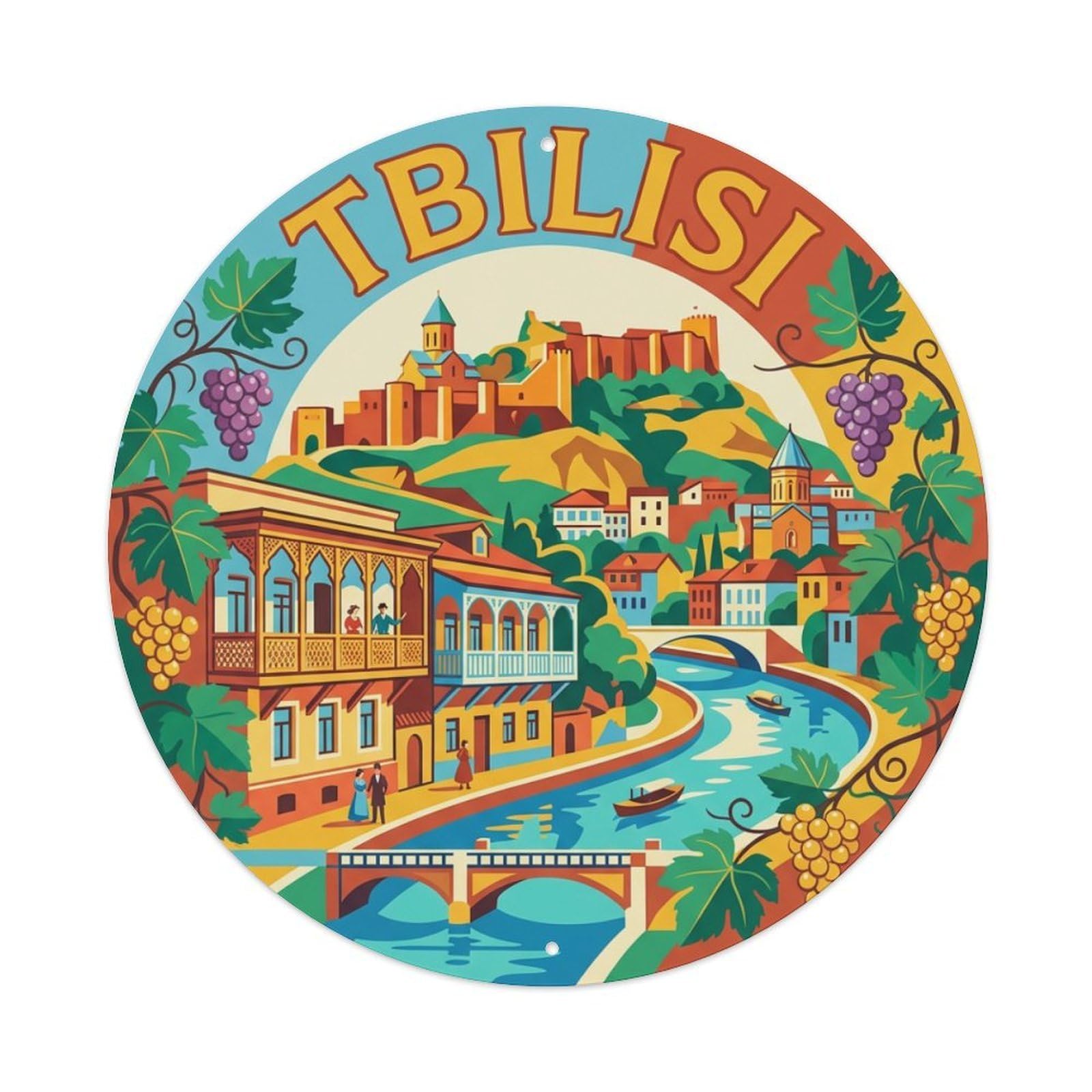 Travel Retro Georgia Tbilisi Metal Tin Sign