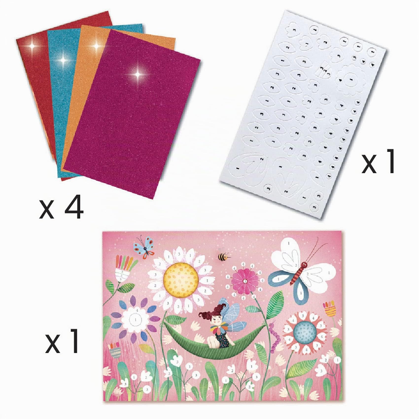 DJECO Coffret Multi-activités Créatives Fairy Box - 6-10 Ans - Cadeau pour Enfants - Stimule la Créativité - 6 Activités Manuelles Avec Guide Pas-à-Pas sur le Thème des Fées - Matériaux Durables