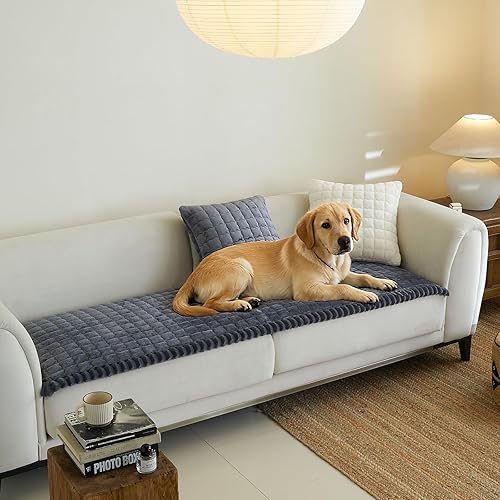 Vista 19 de Fundas de sofá para sofá de 3 cojines, aptas para mascotas, funda de sofá antideslizante lavable Sg-gris claro