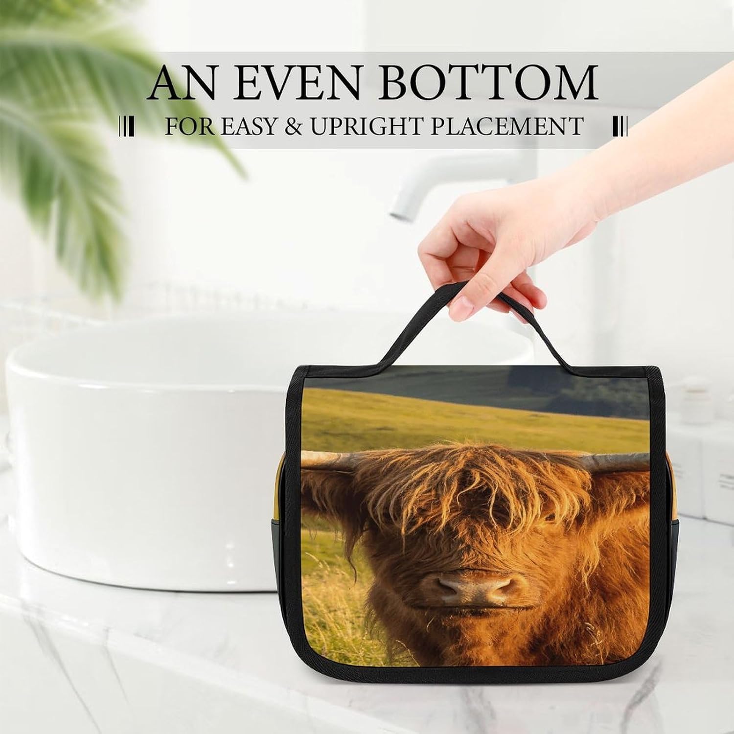 Highland Cow Wash Bag Portable Makeup Pouch image 3
