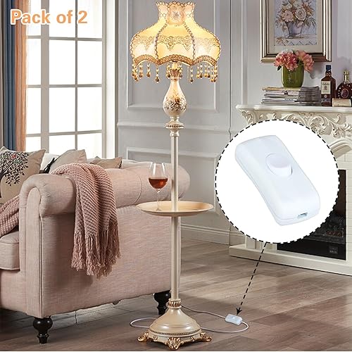 Miniatura 8 de Helunsi 2 interruptores en línea, interruptor blanco para electrodomésticos, botón de encendido para lámpara, nominal 2A 250 V, reparación de