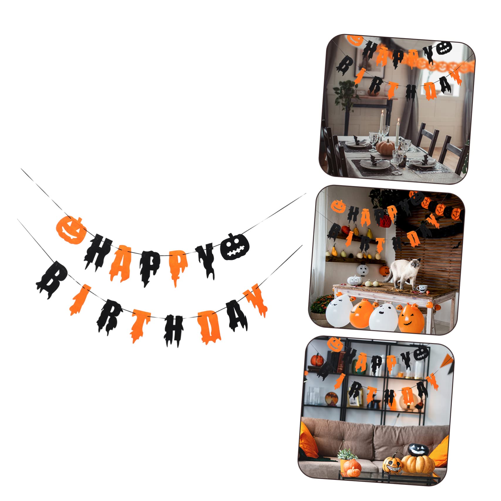 Didiseaon 5pezzi Banner Decorativo Di Compleanno Tema Halloween Facile Da Appendere Per Festività e Eventi