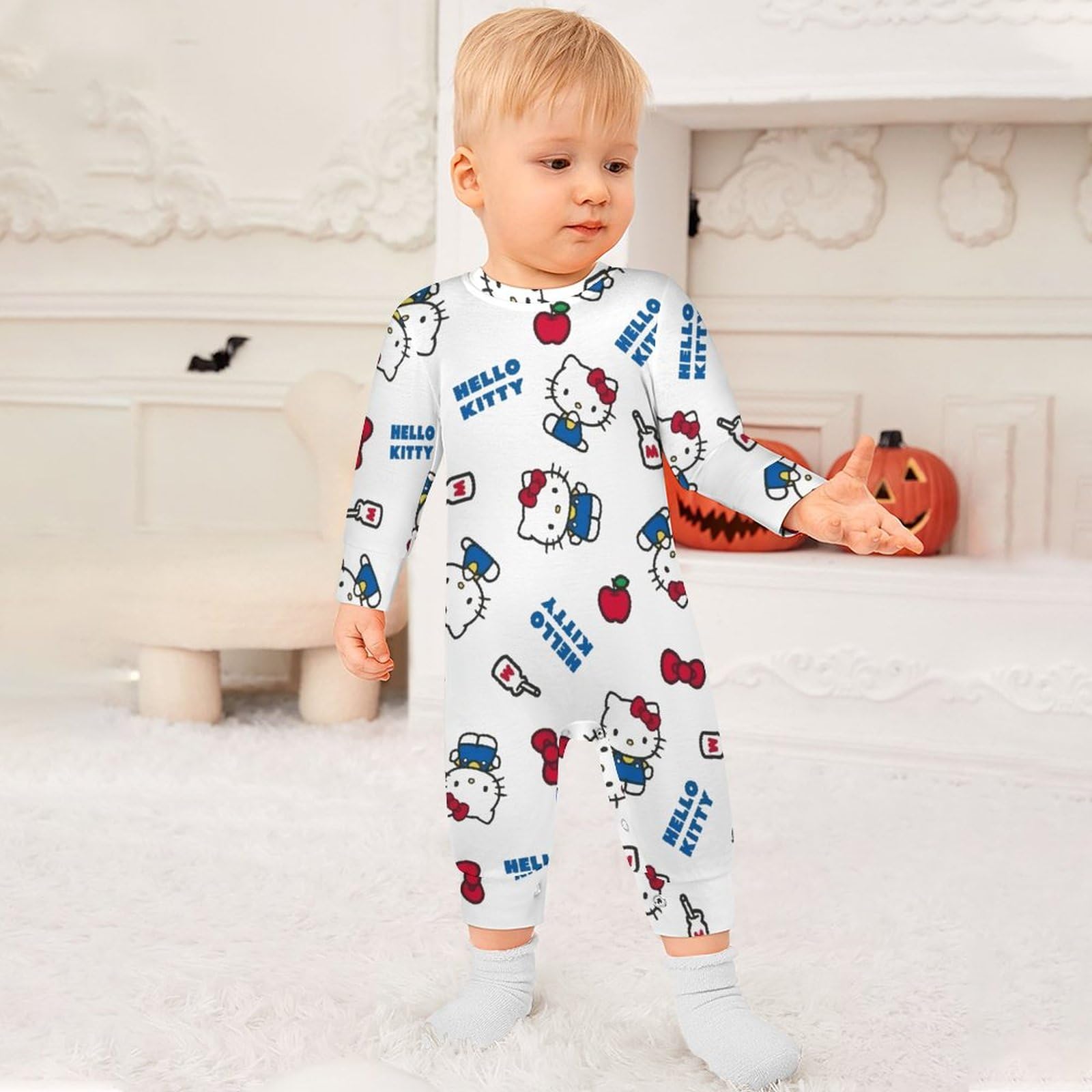 Amazon.co.jp: ロンパース ベビー服 ハローキティ 長袖カバーオール 