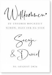 Willkommensschild Hochzeit personalisierte Leinwand als Hochzeitsschild | Personalisiert, Leinwand auf Keilrahmen, Herzlich Willkommen, Hochzeitsdeko, ohne Staffelei