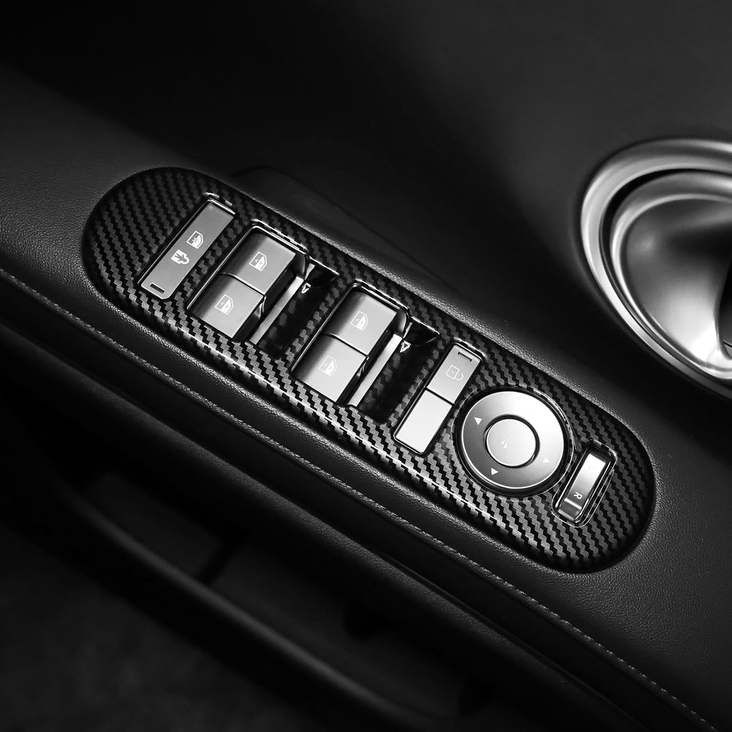 YOUTOOCAR Window Switch Panel Trim Cover Compatible with Hyundai Palisade 2026 Accessories (Carbon Fiber Pattern)