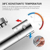 KOMIRO Termosztátos Zuhanysystem 23x23cm Esőzuhany 5 Funkció Kézizuhany Rozsdamentes Acél 3