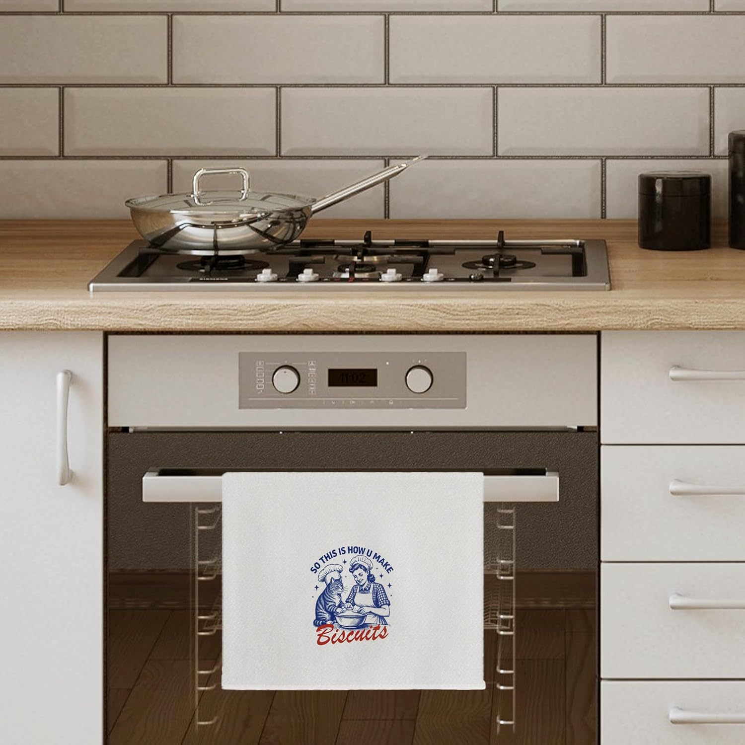 Funny Cat Baking Kitchen Towels, Gifts for Cat and Baking Lovers Bakers, So This is How You Make Biscuits Decorative Dish Tea Towels for Kitchen Bakers, 16x24 Inch - Image 2