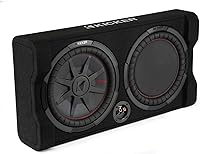 KICKER 48TRTP122 12" Thin Down-Firing CompRT Subwoofer Enclosure with reFLEX Radiator - 2 Ohm Bass Beast