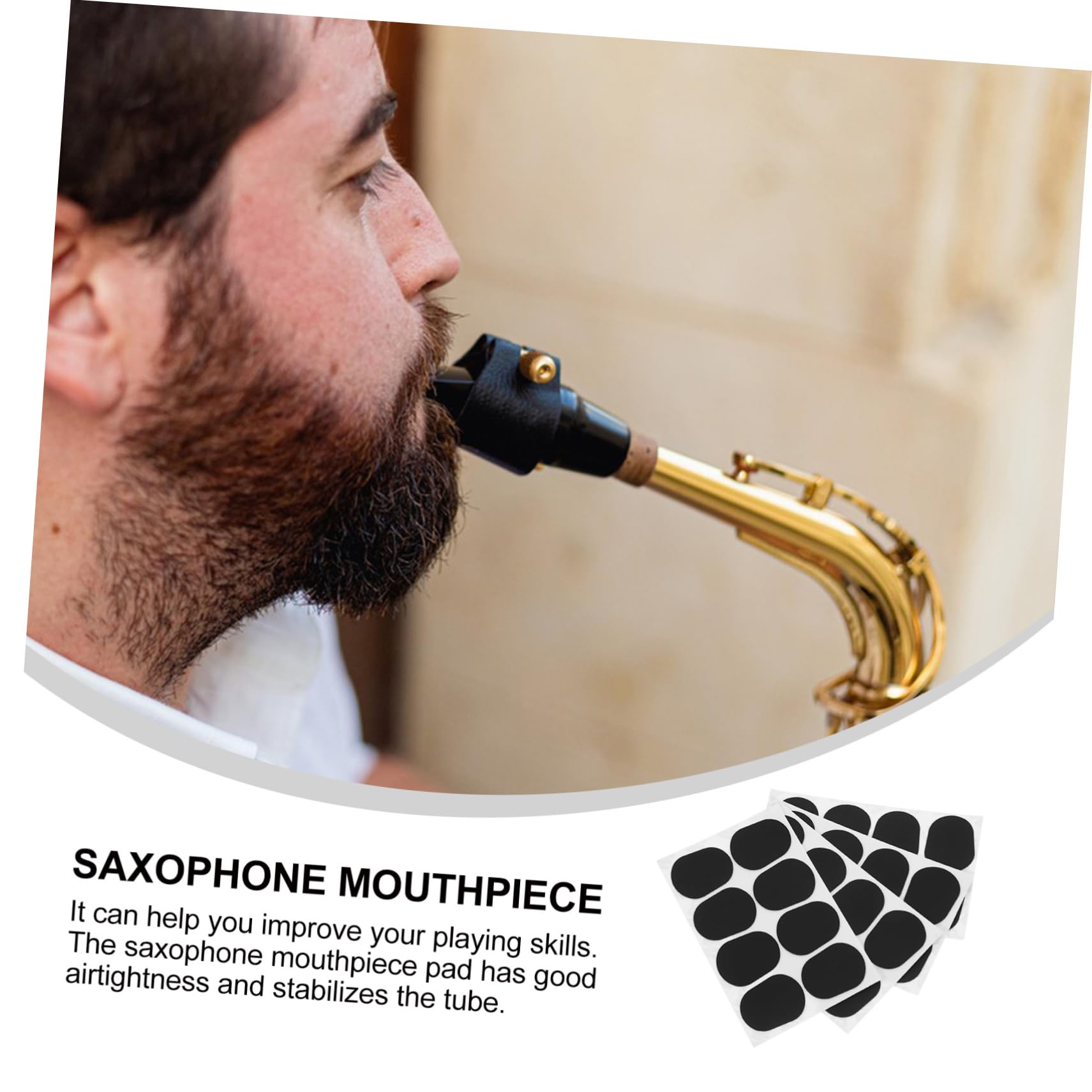 HEMOTON 4Sheets Saxophone Mouthpiece Pads Comfortable Cushions for Alto and Tenor Saxophones Playing Skills Suppress Tooth Vibration Safe and Durable