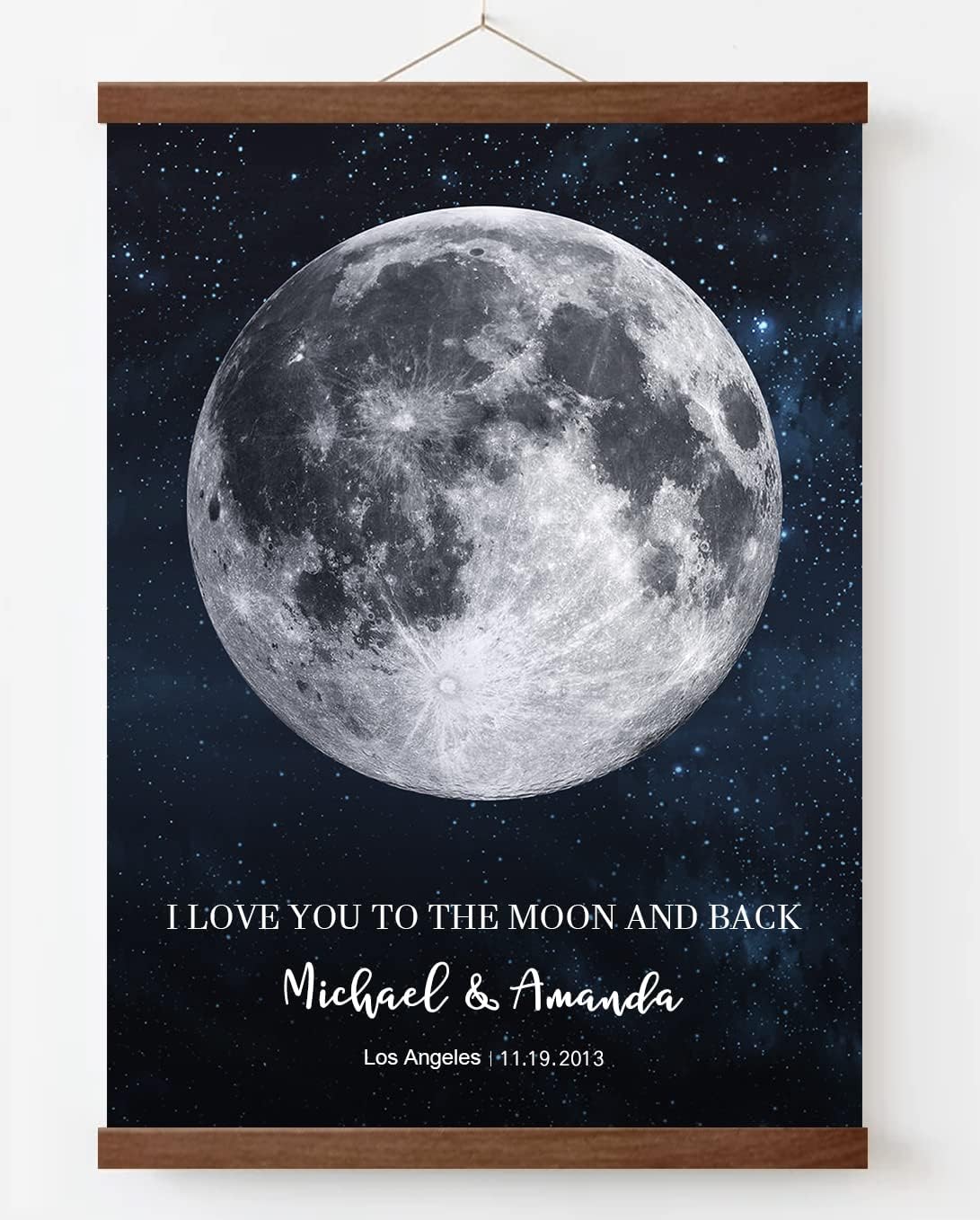 Amazon.com: Wall Decor Art for Bedroom, Custom Moon Phase Map for ...