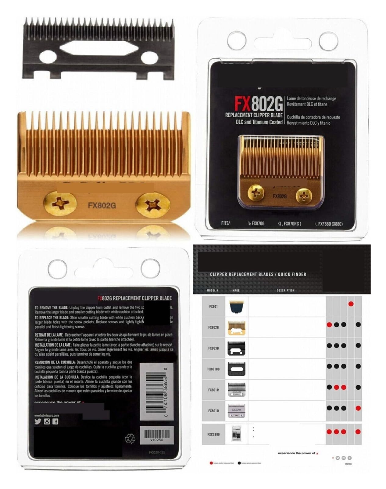 Professionelle Ersatzklingen FX707 FX802 FX8010, Kompatibel For BaByIiss, ​​PRO Haarschneider Haarschneider FX787 FX726 FX787Z(FX707Z Blade)