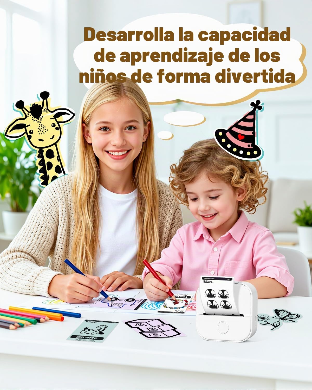 Phomemo Impresora Termica, T02 Impresora Fotos Movil, Impresora Portátil para iOS y Android, Mini Impresora para Movil sin Tinta,Mini Printer 203dpi Blanco y Negro,Impresora Bluetooth para niños