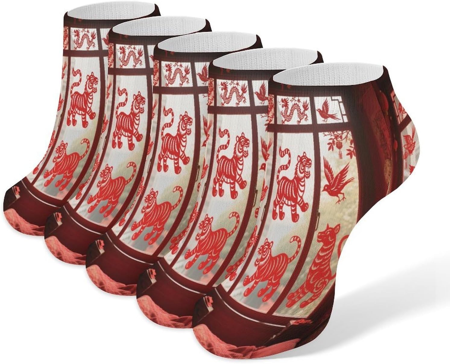 Socks for Men Women 5 Pairs Short Ankle Socks | Cute Animal Window Decoration Low Cut Casual Crew Sock Cute Breathable Athletic Socks Non Slip No Show Sock