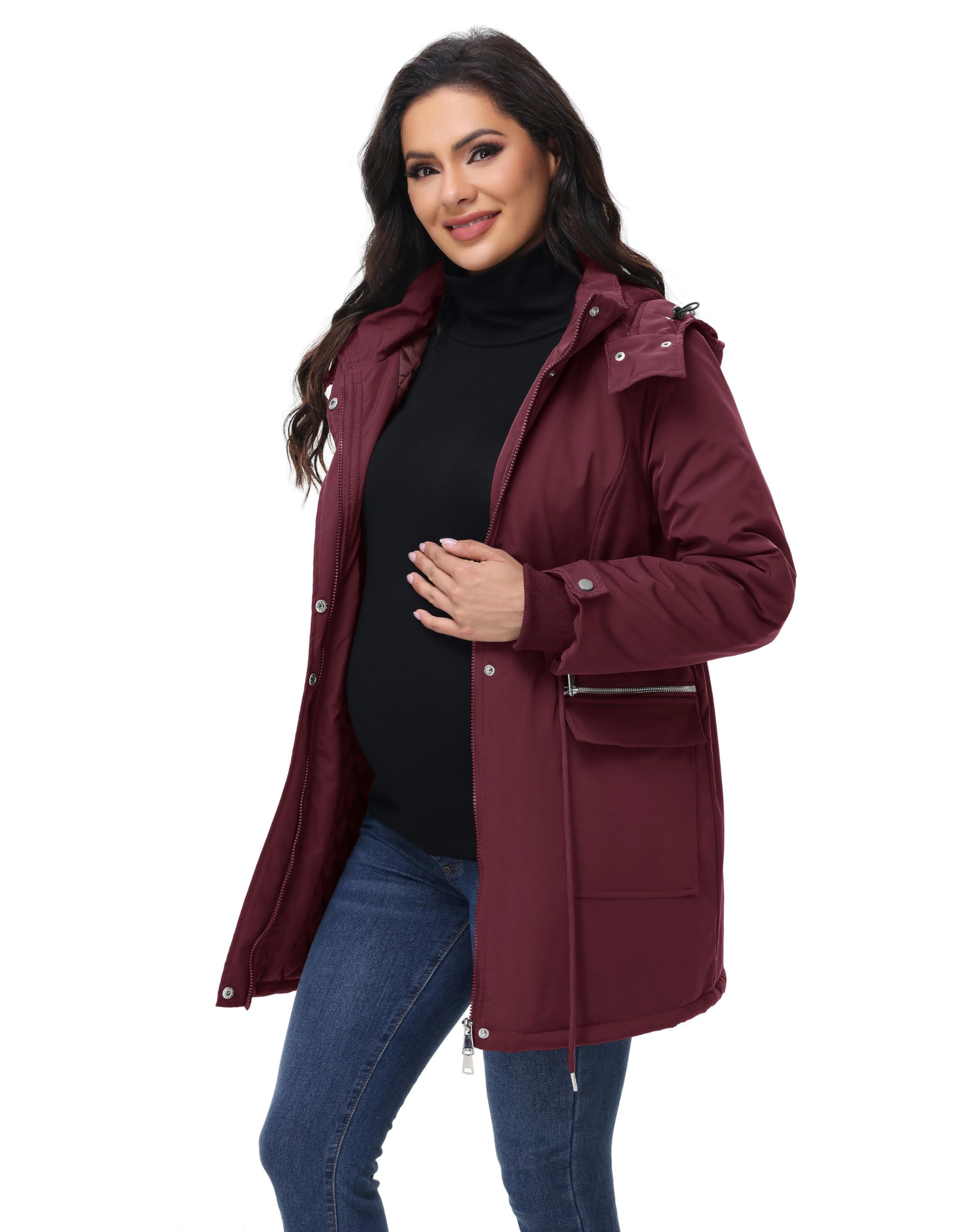Maacie Giacca in cotone premaman giacca in cotone impermeabile con colletto rialzato 2024