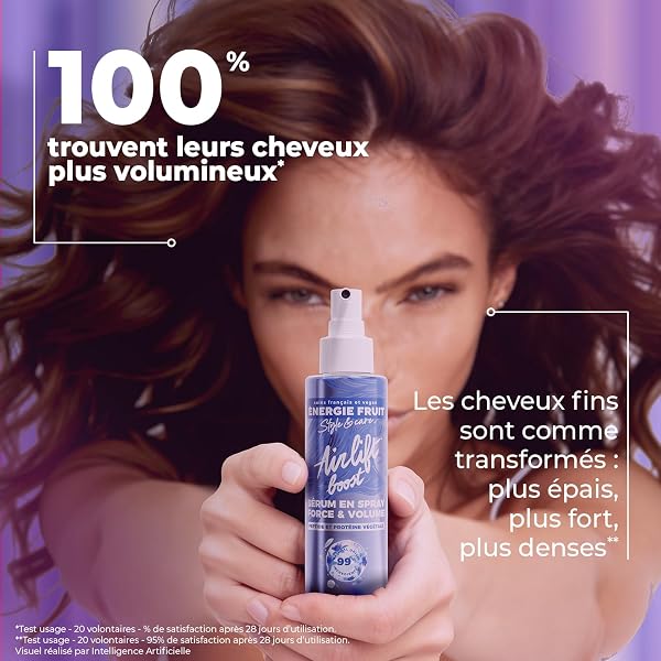 ENERGIE FRUIT Airlift - Sérum en Spray Soin Cheveux Force, Volume et Densité - Protéine & Peptides - Décolle les Racines, Volumisant, Epaississant - Cheveux Fins, Plats, Tombants - 99% Naturel - 100ML - 4
