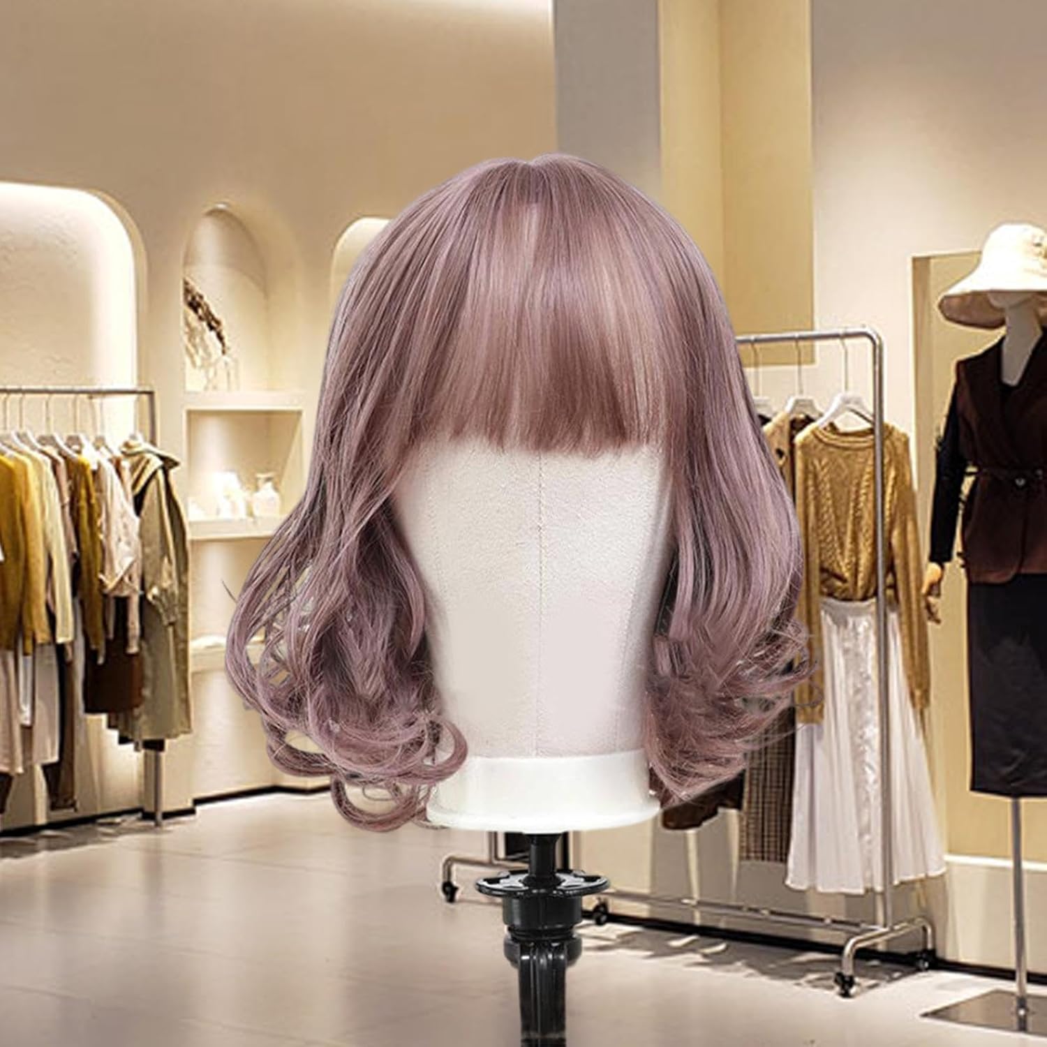 harayaa Wig Display Stand with Canvas Head and Mounting Features for Barbershops, 24inch