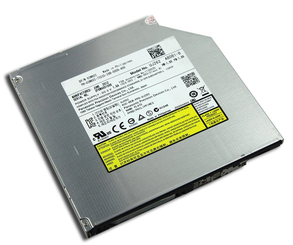 Panasonic New UJ262 UJ-262 9.5mm SATA Super Slim Ultrathin 6X 3D Blu-ray Burner BD-RE Dual Layer Recorder 8X DVD-RAM Writer Tray Loading Optical Drive for Dell Laptop