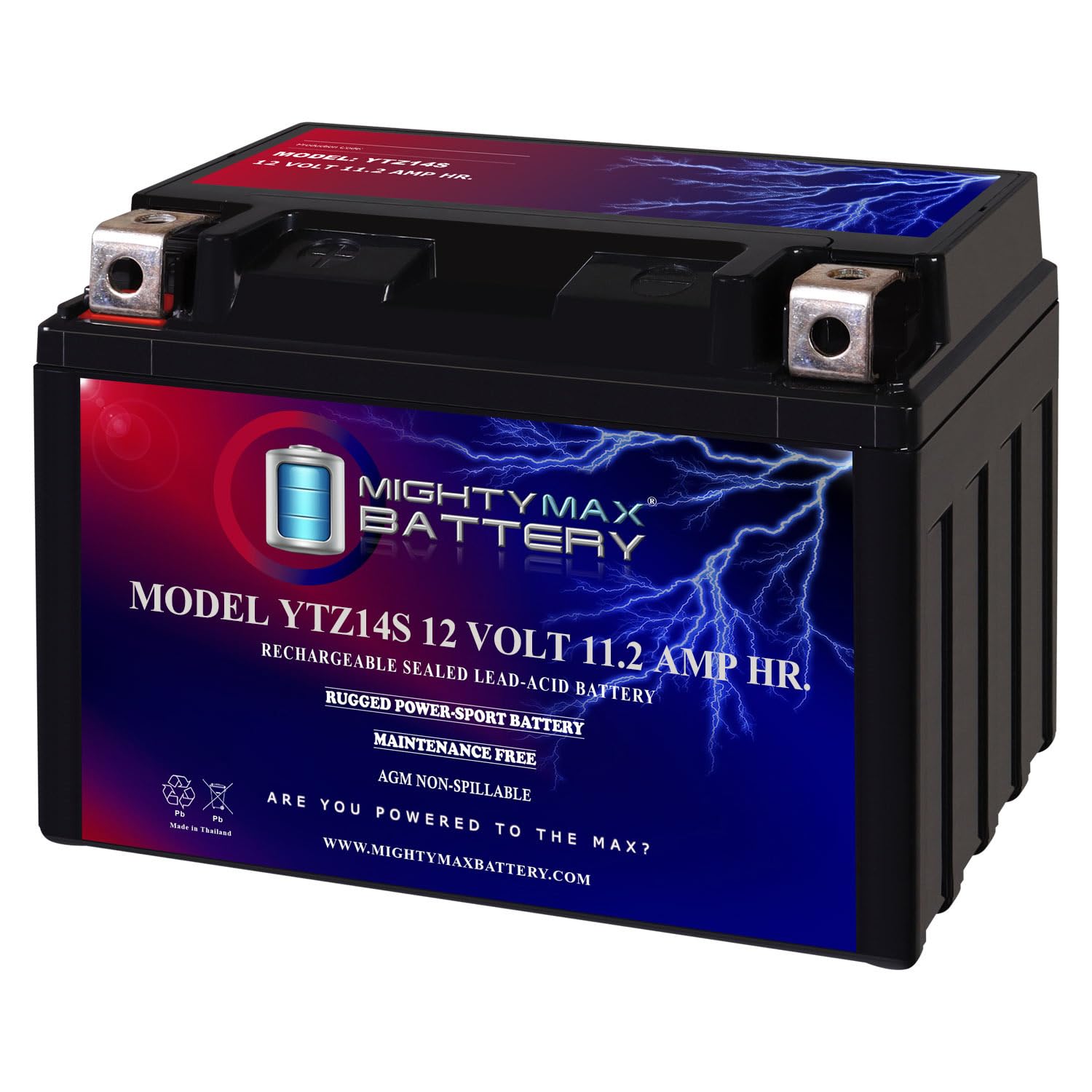 Mighty Max Battery YTZ14S -12 Volt 11 2 AH 230 CCA Rechargeable Maintenance Free SLA AGM Motorcycle Battery