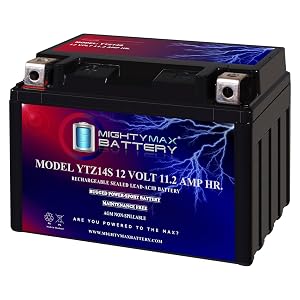 Mighty Max Battery YTZ14S -12 Volt 11 2 AH 230 CCA Rechargeable Maintenance Free SLA AGM Motorcycle Battery