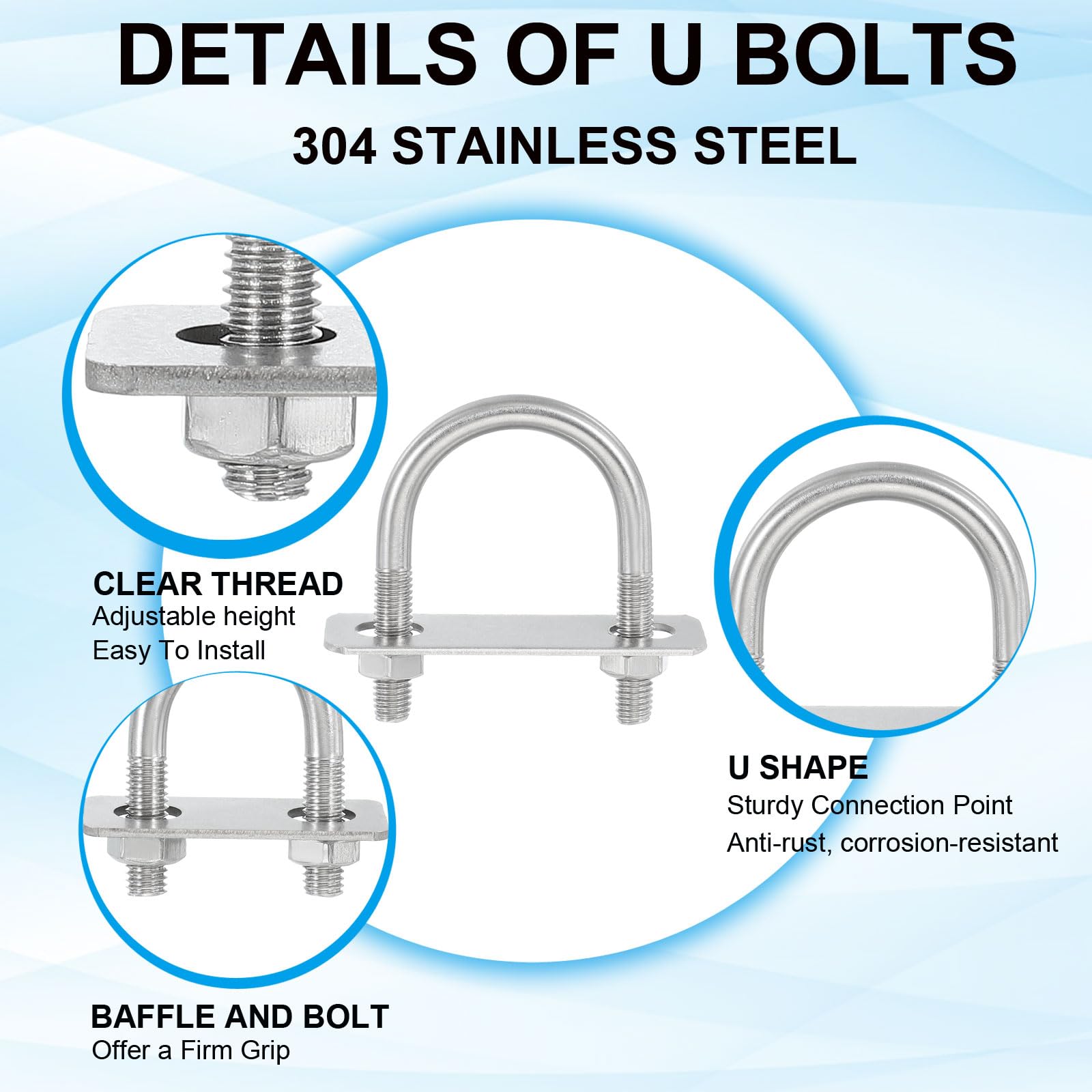 PATIKIL Round U-Bolts - Image 3