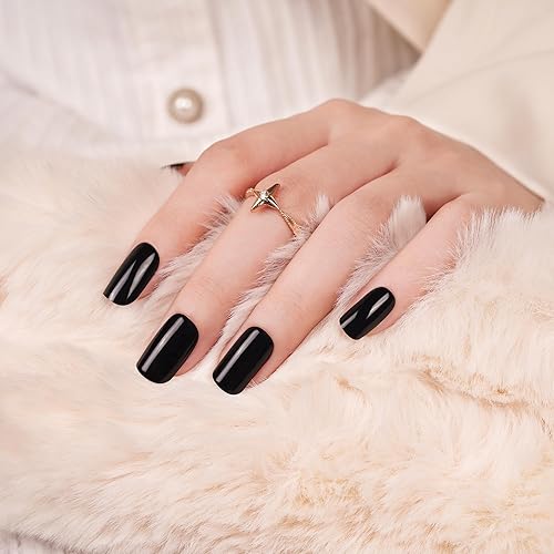 DANNI & TONI Semi Cured Gel Nail Strips Black (Obsidian)