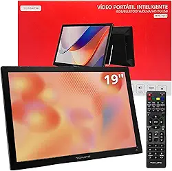 Monitor Portátil 19" HD Multi-Tela Design Ultra-Slim com Bluetooth, Alto-Falantes Embutidos, Entradas HDMI e USB - Extensor de Tela para Notebook, Trabalho/Jogos