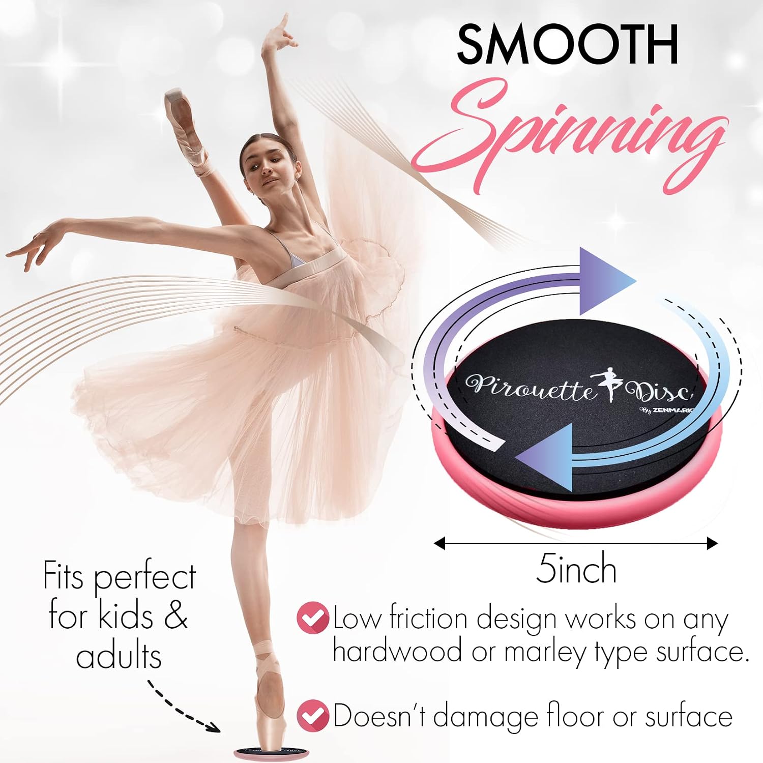 Ballet Pirouette Disc for Dancers and Turn Technique Training | Portable Training Disc to Improve Pirouettes, Releve, Balance and Control for Dance, Gymnastics and Ice Skating