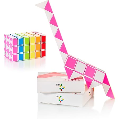 CUBIDI® Magic Snake avec 36 Blocs - Casse-tête pour Enfant et Adulte - idéal pour Offrir à l'anniversaire d'un Enfant ou Simplement pour Lui Faire Plaisir (Rose)