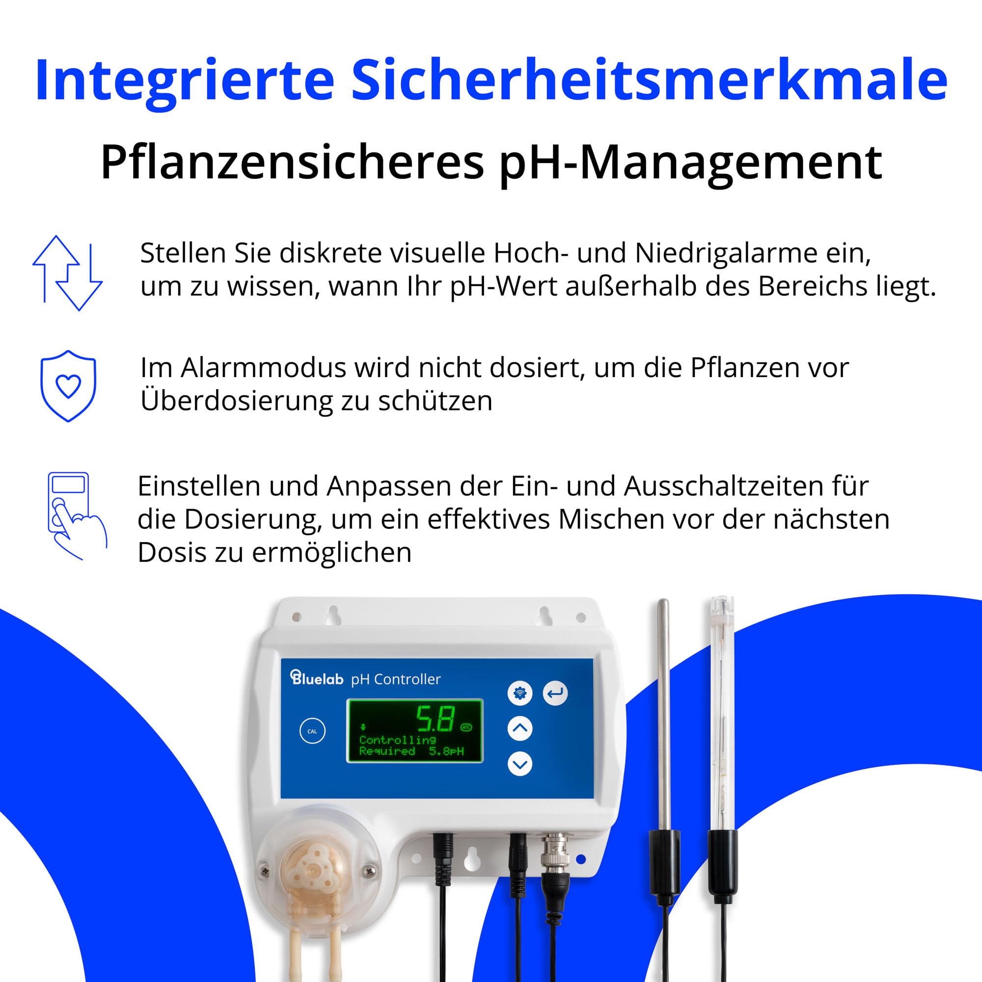 Bluelab pH Controller Wi-Fi – 24/7 pH-Überwachung im Reservoir, automatische Dosierung, Edenic-Integration, austauschbare Sonden, Sicherheitsfeatures – Für Hydrokulturen & Zimmerpflanzen