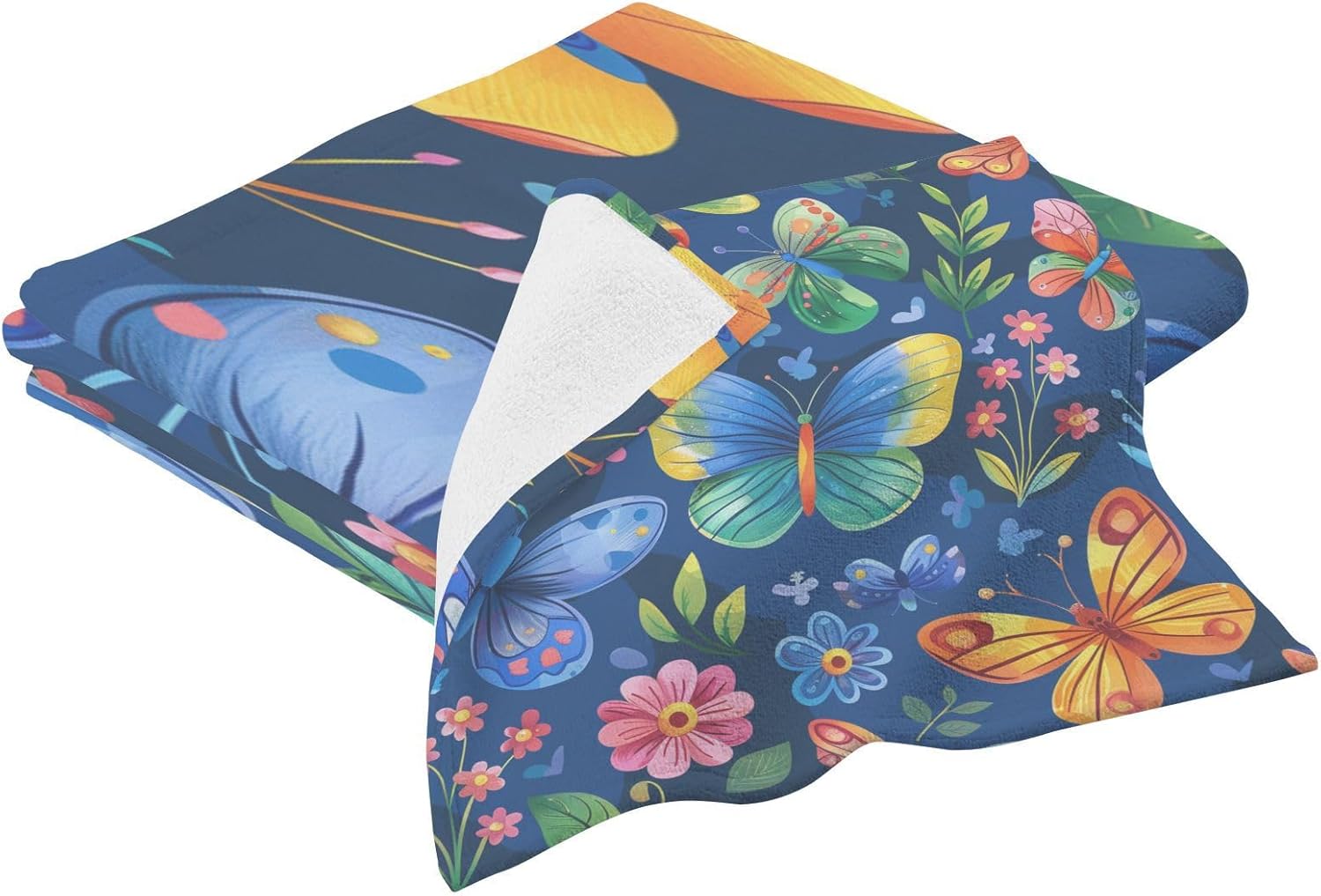 Hand Towels Premium Soft and Highly Absorbent Bright Butterfly 2 Pcs Towels for Bathroom Set 100% Cotton Decorative Face Towels