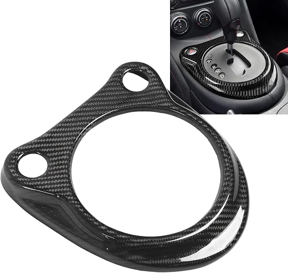 Shift Panel, Carbon Fiber Gear Shift Bezel Cover Shifter Surround for Center Console, Compatible with Nissan 370Z Z34 Automatic 2009-2020, Interior Trim Replacement for Driver Cabin