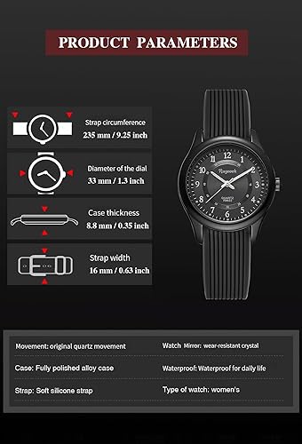 Miniatura 5 de Reloj de pulsera para enfermera, fácil de leer, correa de silicona, resistente al agua, de segunda mano, para mujer