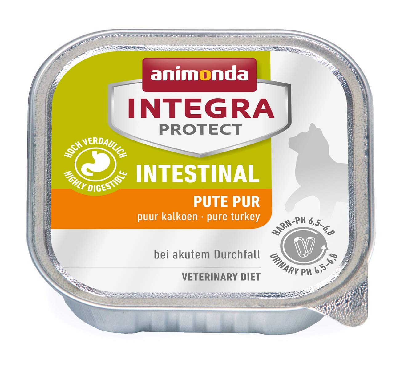 animonda INTEGRA PROTECT Intestinal Pur indyk (6 x 100 g), dietetyczna karma dla kotów w przypadku biegunki i wymiotów, karma dla kotów z indykiem i ryżem, łatwo przyswajalna mokra karma dla kotów