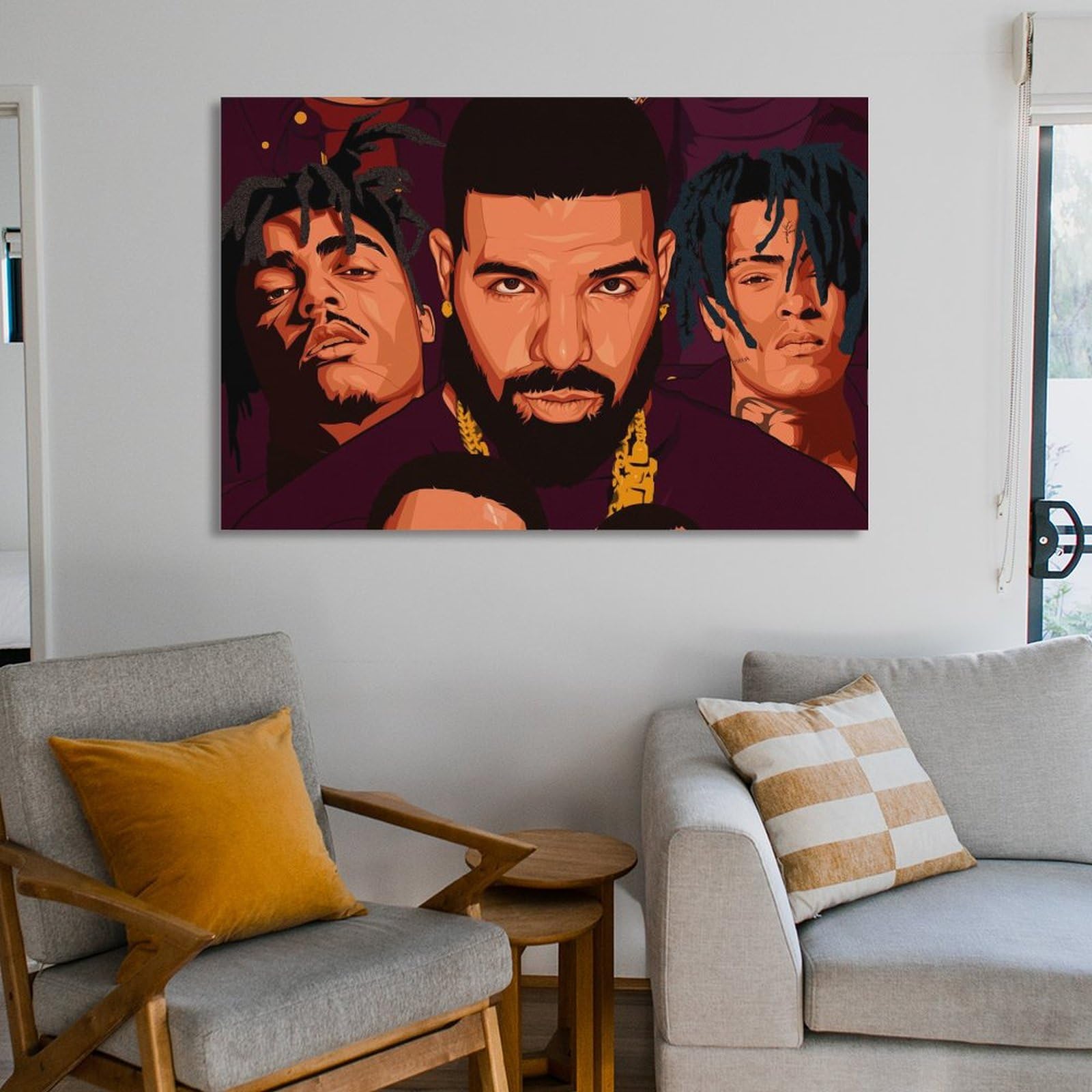 Poster su tela, motivo: cantante rap, hip hop, tutte le stelle, stampa artistica da parete, poster per decorazione della stanza, 40 x 60 cm, confezione da 10