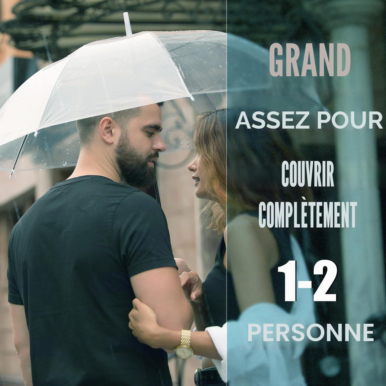 Hestya 16 Pièces Parapluie Transparent Ombrelle Transparent Mariage 102 cm Dôme Semi-Automatique Parapluie Blanc Mariée Accessoires de Mariage Unisexe pour Mariées Demoiselles d'Honneur Plage Fête