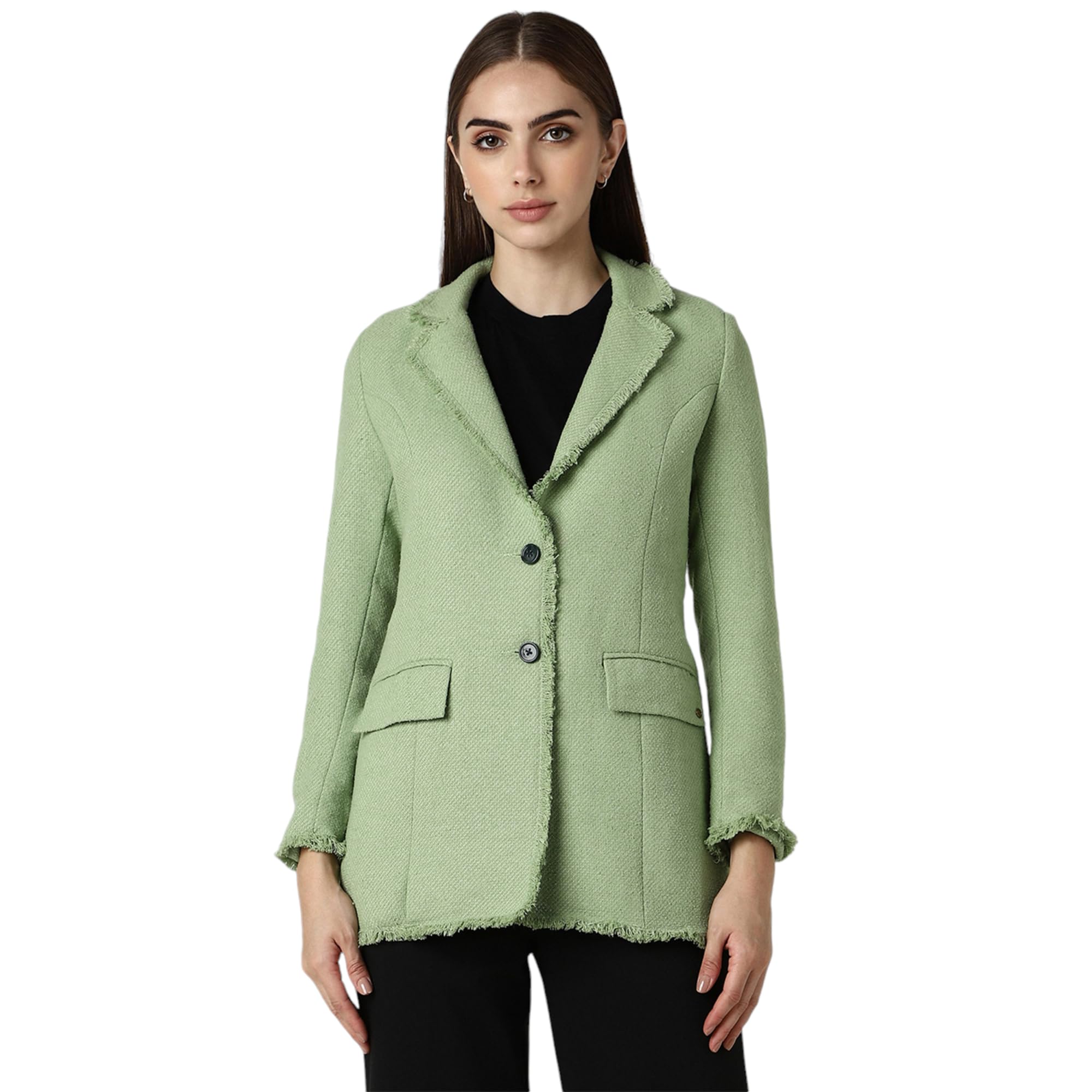 van heusen Women's Regular Fit Casual A-line Coat-picture-10